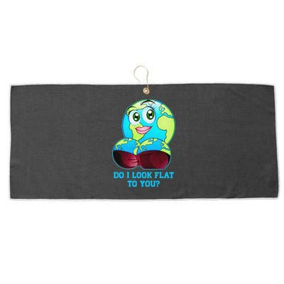 Do I Look Flat To You Funny Anti Flat Earth Large Microfiber Waffle Golf Towel