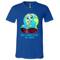 Do I Look Flat To You Funny Anti Flat Earth V-Neck T-Shirt