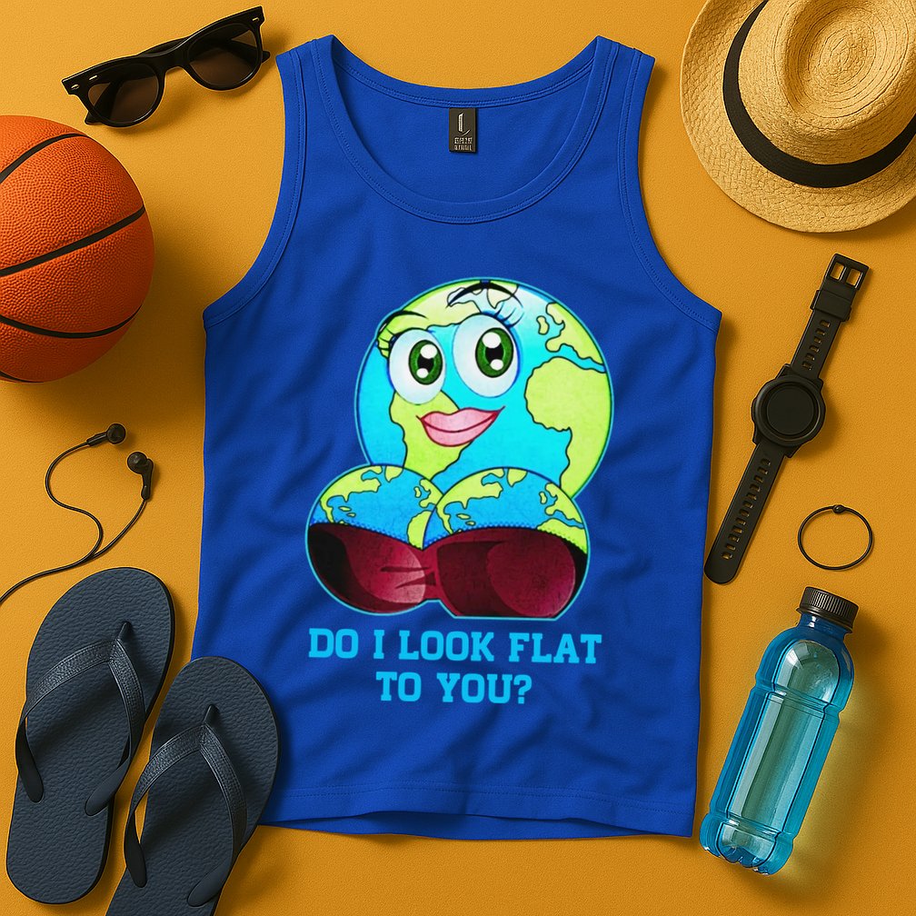Do I Look Flat To You Funny Anti Flat Earth Tank Top