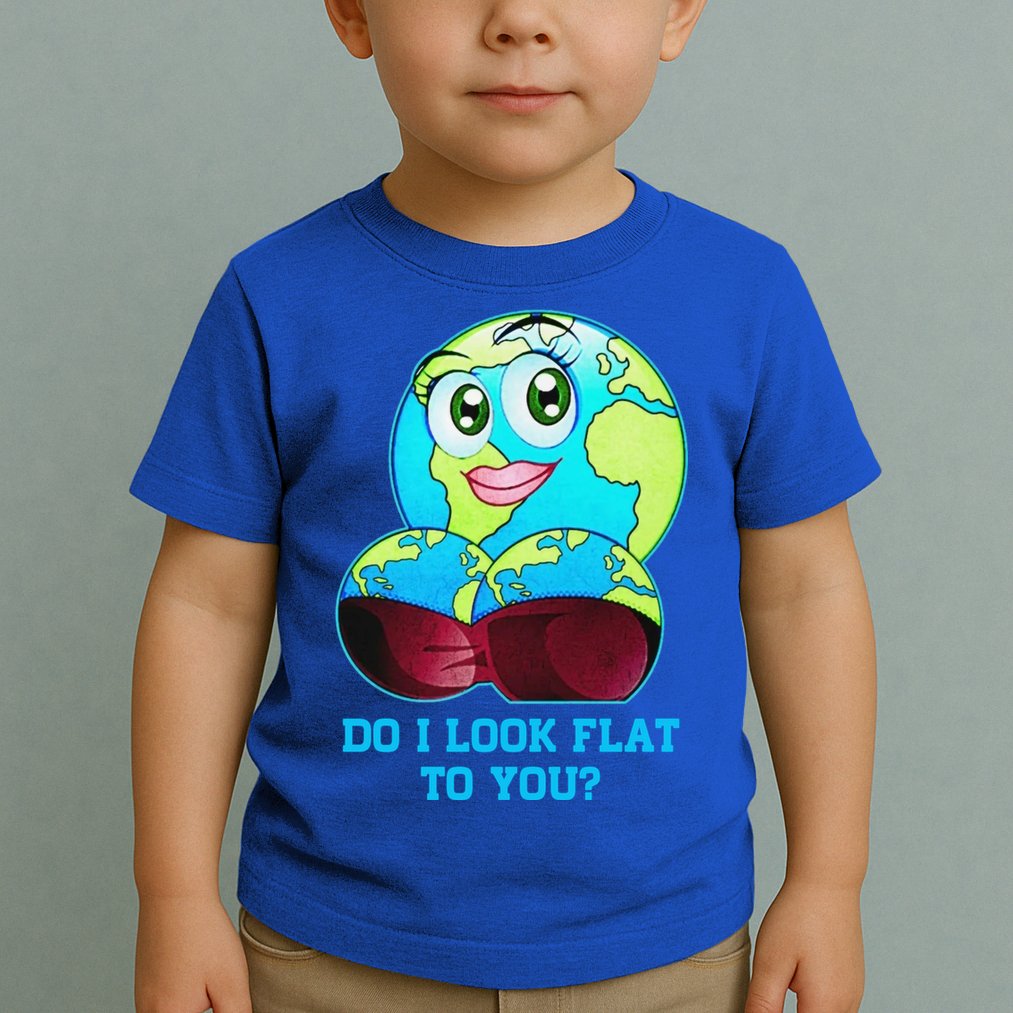 Do I Look Flat To You Funny Anti Flat Earth Toddler T-Shirt