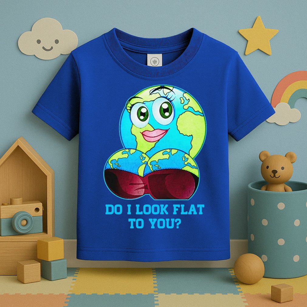Do I Look Flat To You Funny Anti Flat Earth Toddler T-Shirt