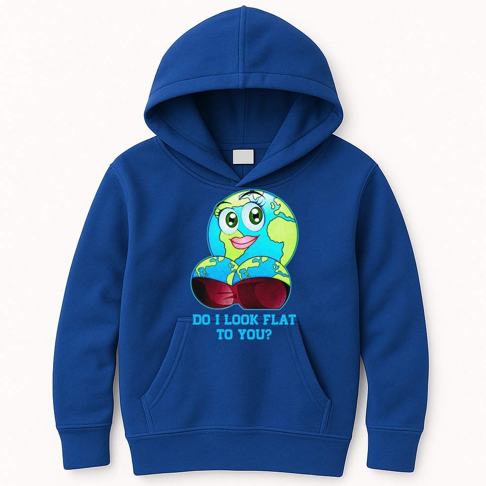 Do I Look Flat To You Funny Anti Flat Earth Kids Hoodie