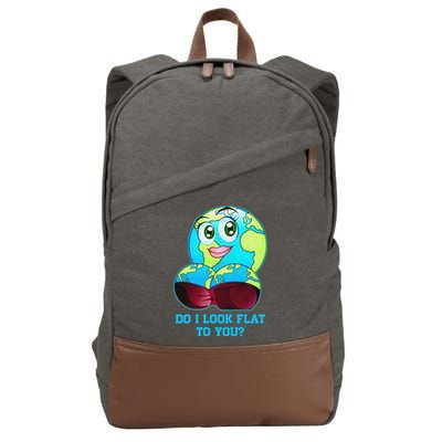 Do I Look Flat To You Funny Anti Flat Earth Cotton Canvas Backpack