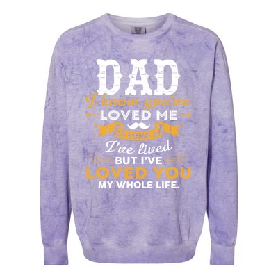 Dad I Love You Whole Life Funny Gift Colorblast Crewneck Sweatshirt