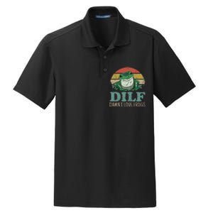 Dilfdamn I Love Frogs Funny Saying Frogamphibian Lovers Dry Zone Grid Polo