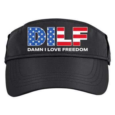 Damn I Love Freedom Dilf Funny Patriotic Dad Fathers Day Adult Drive Performance Visor