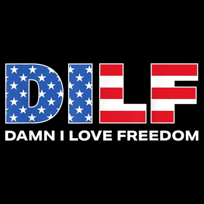 Damn I Love Freedom Dilf Funny Patriotic Dad Fathers Day Bucket Hat