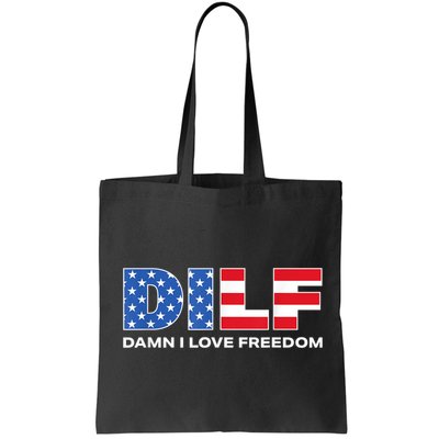 Damn I Love Freedom Dilf Funny Patriotic Dad Fathers Day Bag