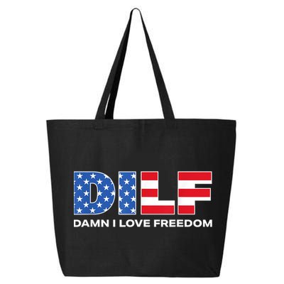 Damn I Love Freedom Dilf Funny Patriotic Dad Fathers Day 25L Jumbo Tote
