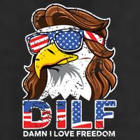 Damn I Love Freedom Eagle Funny Patriotic July 4th 7 Panel Mesh Trucker Snapback Hat