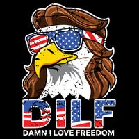 Damn I Love Freedom Eagle Funny Patriotic July 4th Doggie Tank