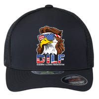 Damn I Love Freedom Eagle Funny Patriotic July 4th Flexfit Unipanel Trucker Cap