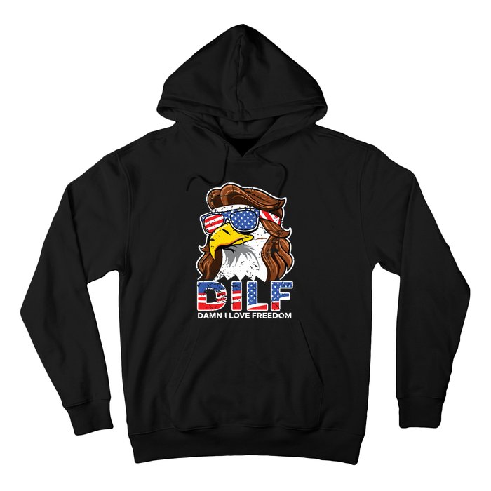 Damn I Love Freedom Eagle Funny Patriotic July 4th Hoodie