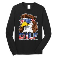 Damn I Love Freedom Eagle Funny Patriotic July 4th Long Sleeve Shirt