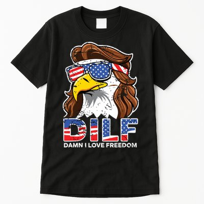 Damn I Love Freedom Eagle Funny Patriotic July 4th Tall T-Shirt