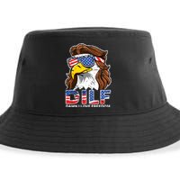 Damn I Love Freedom Eagle Funny Patriotic July 4th Sustainable Bucket Hat