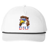 Damn I Love Freedom Eagle Funny Patriotic July 4th Snapback Five-Panel Rope Hat