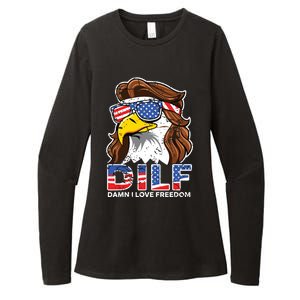 Damn I Love Freedom Eagle Funny Patriotic July 4th Womens CVC Long Sleeve Shirt