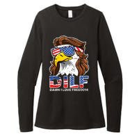 Damn I Love Freedom Eagle Funny Patriotic July 4th Womens CVC Long Sleeve Shirt