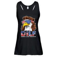 Damn I Love Freedom Eagle Funny Patriotic July 4th Ladies Essential Flowy Tank