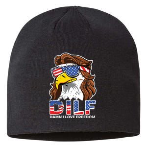 Damn I Love Freedom Eagle Funny Patriotic July 4th Sustainable Beanie