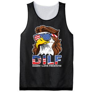 Damn I Love Freedom Eagle Funny Patriotic July 4th Mesh Reversible Basketball Jersey Tank