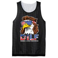 Damn I Love Freedom Eagle Funny Patriotic July 4th Mesh Reversible Basketball Jersey Tank