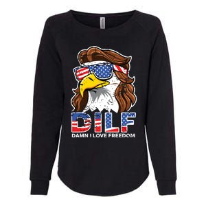 Damn I Love Freedom Eagle Funny Patriotic July 4th Womens California Wash Sweatshirt