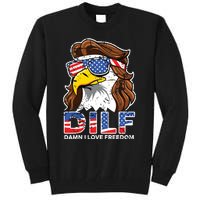 Damn I Love Freedom Eagle Funny Patriotic July 4th Tall Sweatshirt