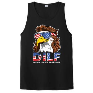 Damn I Love Freedom Eagle Funny Patriotic July 4th PosiCharge Competitor Tank