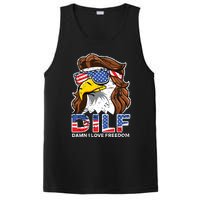 Damn I Love Freedom Eagle Funny Patriotic July 4th PosiCharge Competitor Tank