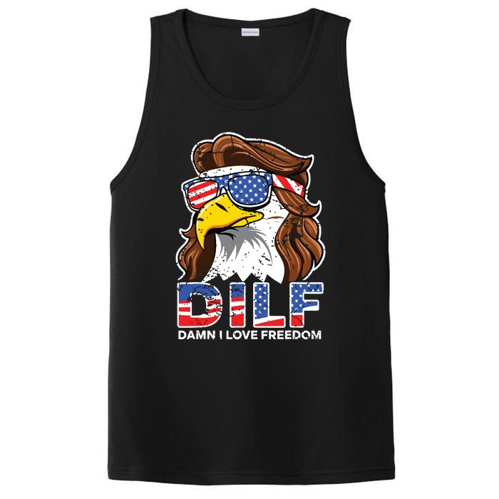 Damn I Love Freedom Eagle Funny Patriotic July 4th PosiCharge Competitor Tank