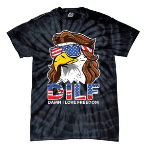 Damn I Love Freedom Eagle Funny Patriotic July 4th Tie-Dye T-Shirt