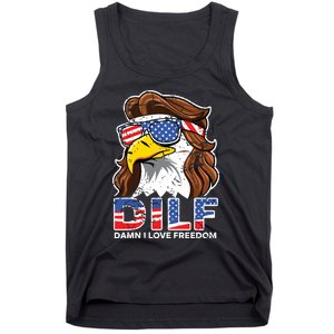 Damn I Love Freedom Eagle Funny Patriotic July 4th Tank Top