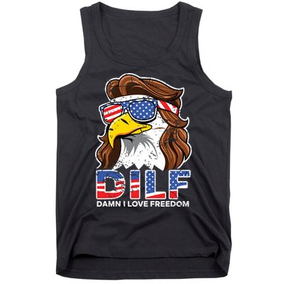 Damn I Love Freedom Eagle Funny Patriotic July 4th Tank Top