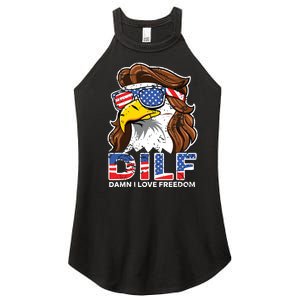 Damn I Love Freedom Eagle Funny Patriotic July 4th Women's Perfect Tri Rocker Tank