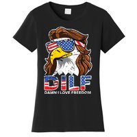 Damn I Love Freedom Eagle Funny Patriotic July 4th Women's T-Shirt