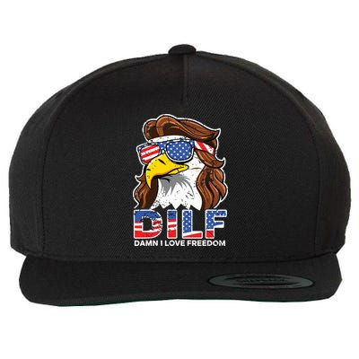 Damn I Love Freedom Eagle Funny Patriotic July 4th Wool Snapback Cap