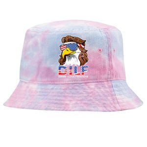 Damn I Love Freedom Eagle Funny Patriotic July 4th Tie-Dyed Bucket Hat