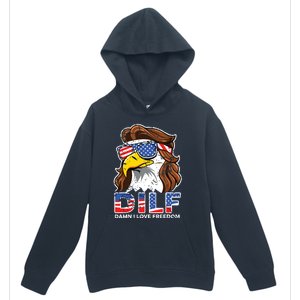 Damn I Love Freedom Eagle Funny Patriotic July 4th Urban Pullover Hoodie