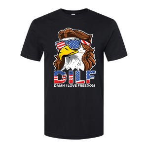 Damn I Love Freedom Eagle Funny Patriotic July 4th Softstyle CVC T-Shirt