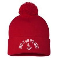 Drop It Like ItS Yacht Pom Pom 12in Knit Beanie
