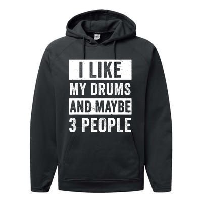 Drummer I Like My Drums Funny Drummers  Performance Fleece Hoodie