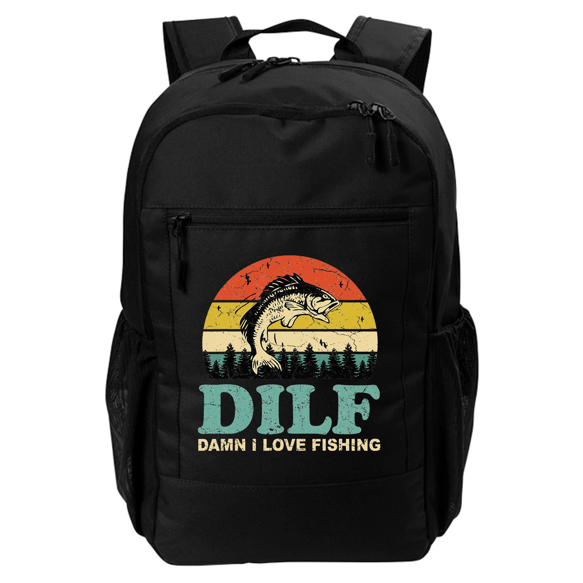 DILF-Damn I Love Fishing Funny Saying Fisher Backpack