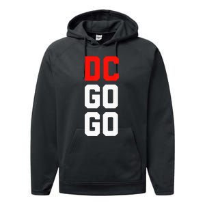 DC I Love Go Go Music Gift For Kids And Adults Performance Fleece Hoodie