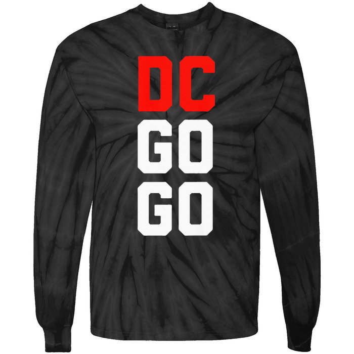 DC I Love Go Go Music Gift For Kids And Adults Tie-Dye Long Sleeve Shirt