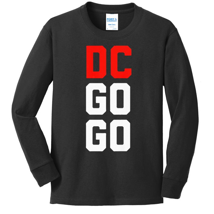 DC I Love Go Go Music Gift For Kids And Adults Kids Long Sleeve Shirt