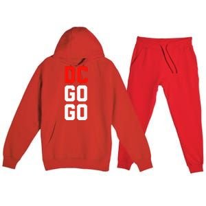 DC I Love Go Go Music Gift For Kids And Adults Premium Hooded Sweatsuit Set