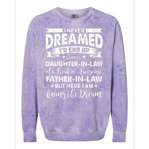 Daughter In Law Of A Freaking Awesome Father In Law Colorblast Crewneck Sweatshirt