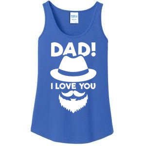 Dad I Love You Beard And Hat Father Appreciation Gift Ladies Essential Tank